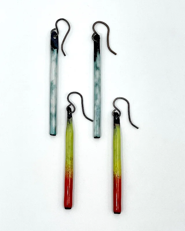 Transparent Earrings-Long Tube Enamel Earrings