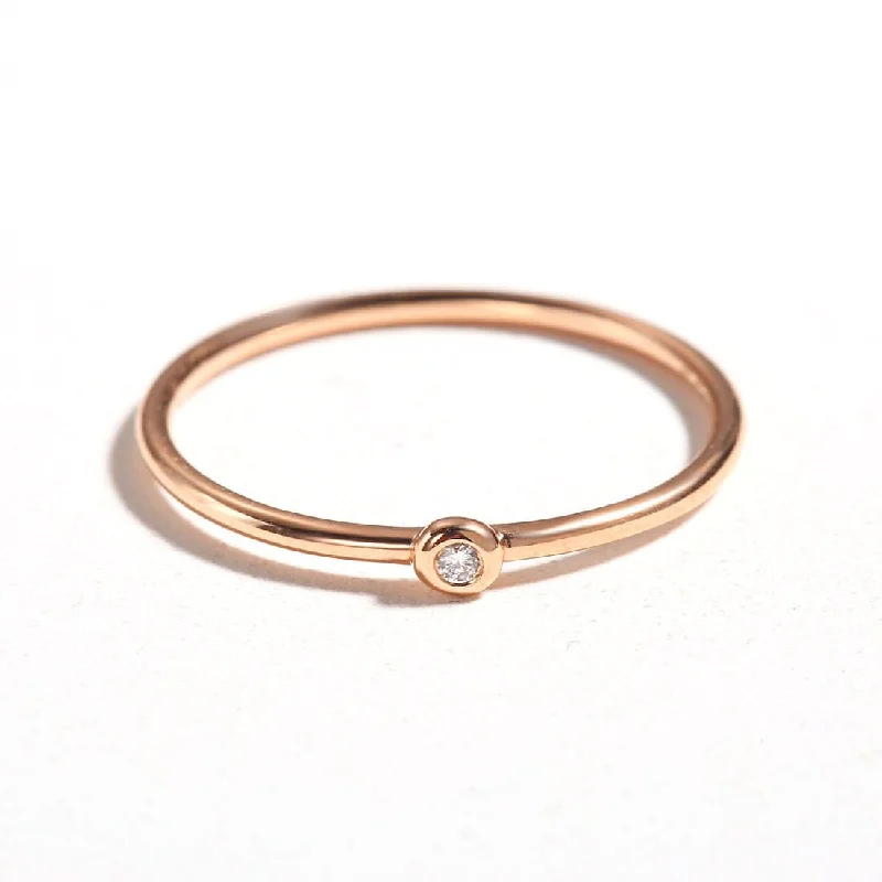 Custom Name Rings for Men-18k Pink Gold Stackable Rings