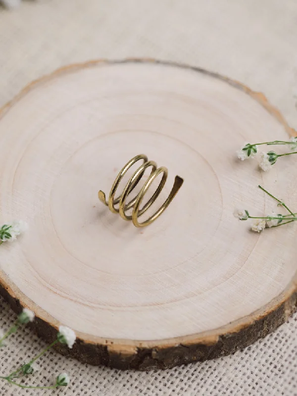 Stackable Rings-Spring Brass Adjustable Ring (Anti Tarnish)