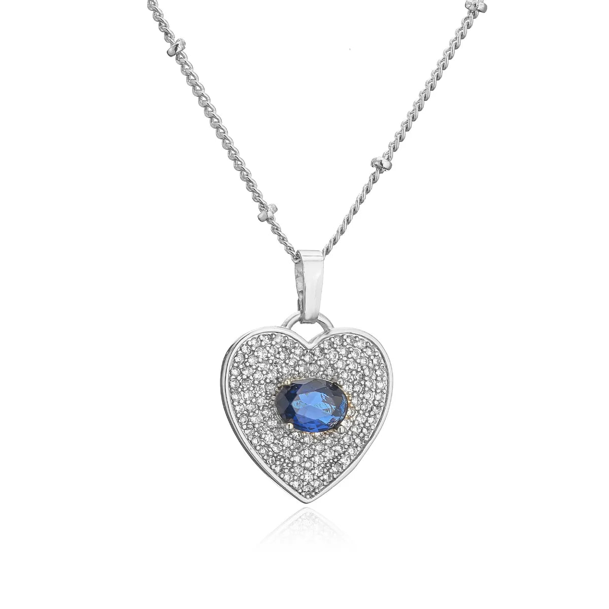 White Gold Color Oval Blue Diamond