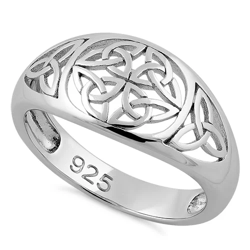 Custom Gemstone Rings-Sterling Silver Celtic Ring