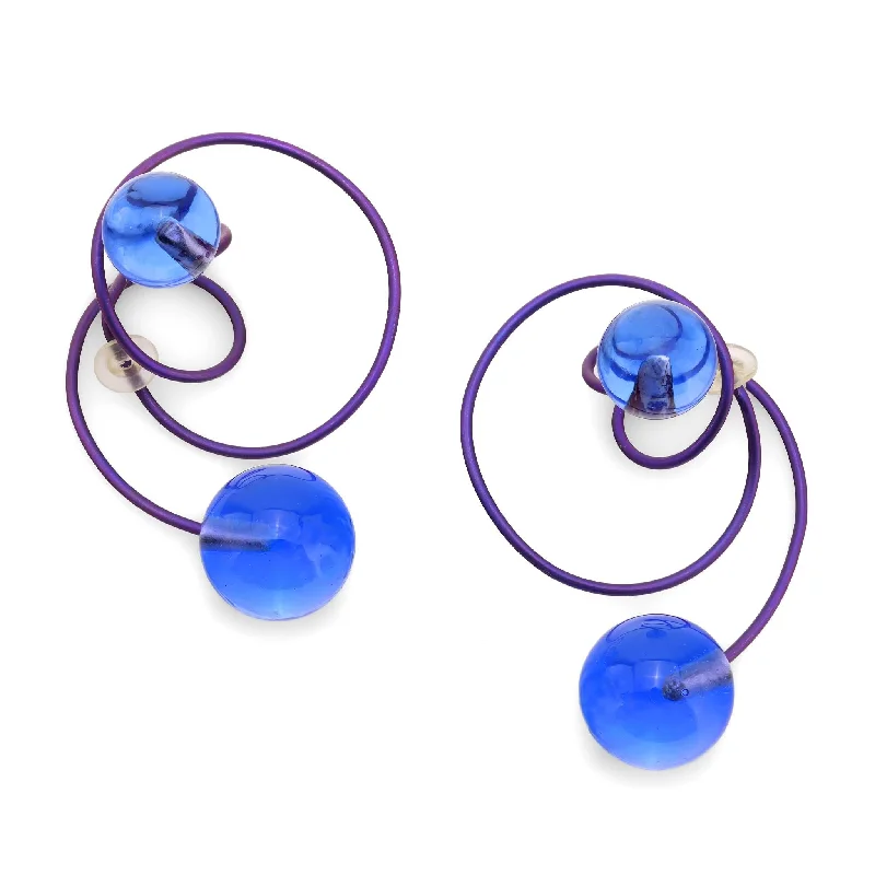 Chunky Drop Earrings-Jar Paris titanium and venetian glass "Carnival a Venise" earrings